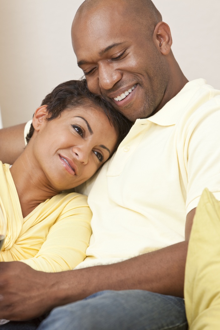 Happy African American Man &amp; Woman Couple